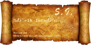 Sárik István névjegykártya